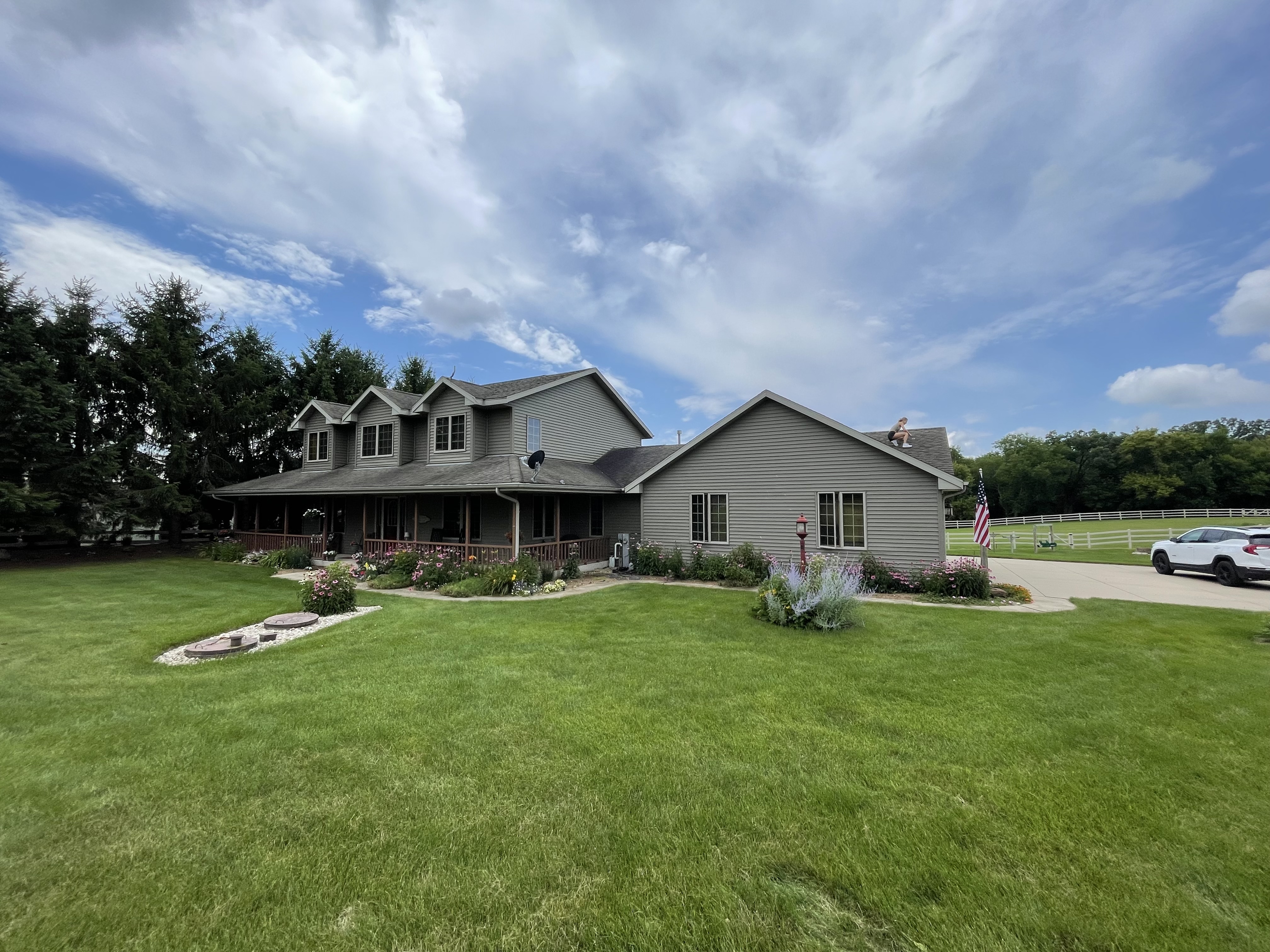 Completed roof replacement on a Wisconsin two story